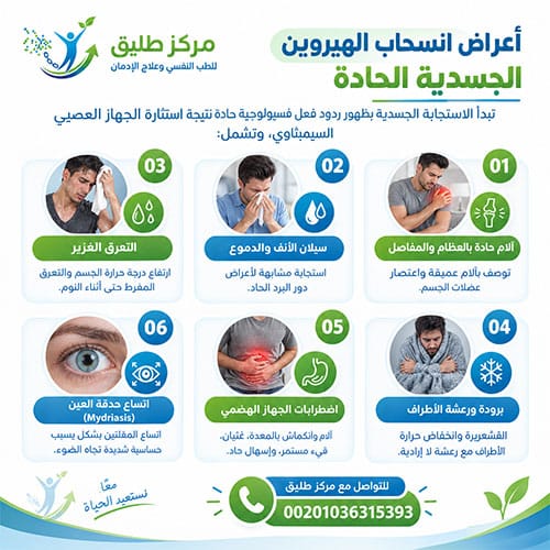 دليل أعراض انسحاب الهيروين: متى تبدأ وكم تستمر وكيف يتم علاجها بدون ألم؟ | مركز طليق 1 أعراض انسحاب الهيروين الجسدية الحادة