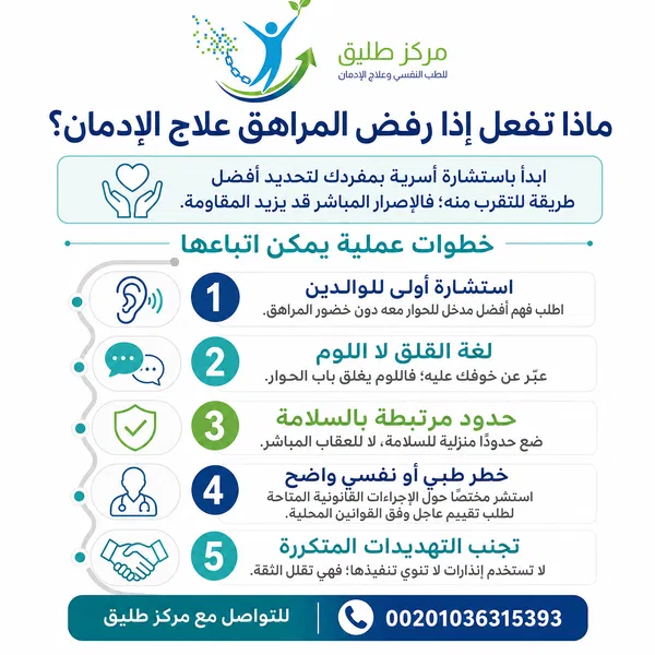 ماذا تفعل إذا رفض المراهق علاج الإدمان؟
