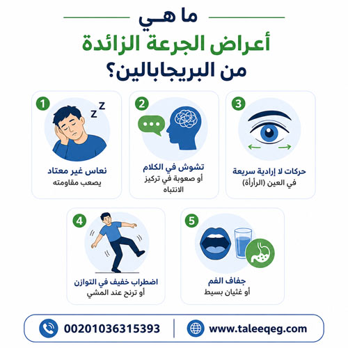 ما هي أعراض الجرعة الزائدة من البريجابالين؟