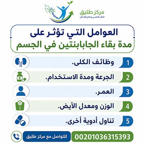 العوامل التي تؤثر على مدة بقاء الجابابنتين في الجسم
