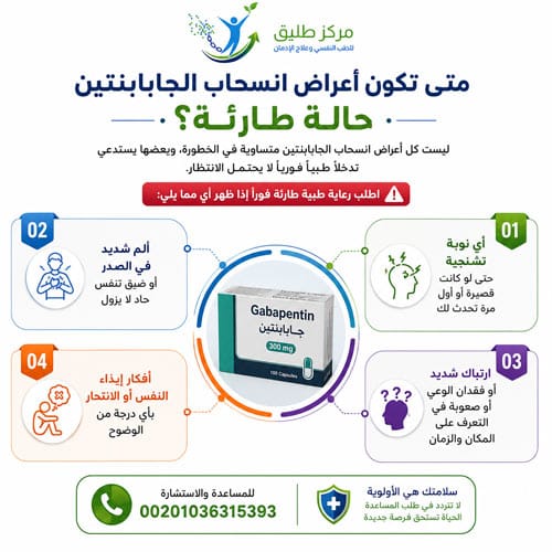 متى تكون أعراض انسحاب الجابابنتين حالة طارئة؟