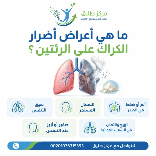 ما هي أعراض أضرار الكراك على الرئتين؟