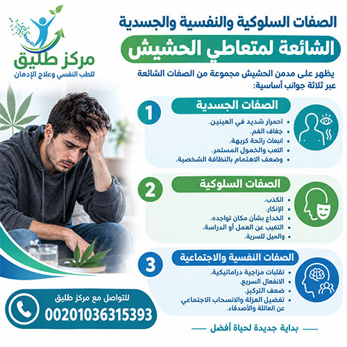 مدمن الحشيش والشك: الأسباب، الأعراض، وطرق العلاج النهائي 1 الصفات السلوكية والنفسية والجسدية الشائعة لمتعاطي الحشيش