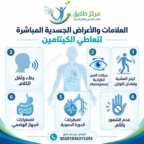 علامات تعاطي الكيتامين: الأسباب، الأضرار، وطرق العلاج في مركز طليق 1 العلامات والأعراض الجسدية المباشرة لتعاطي الكيتامين